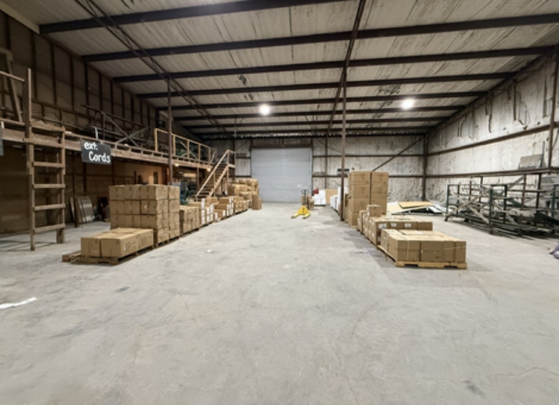Stocked warehouse floor