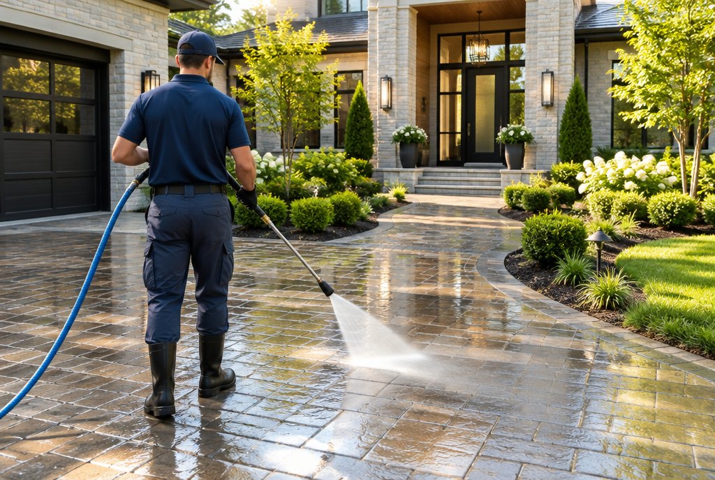 Luxury home exterior cleaning